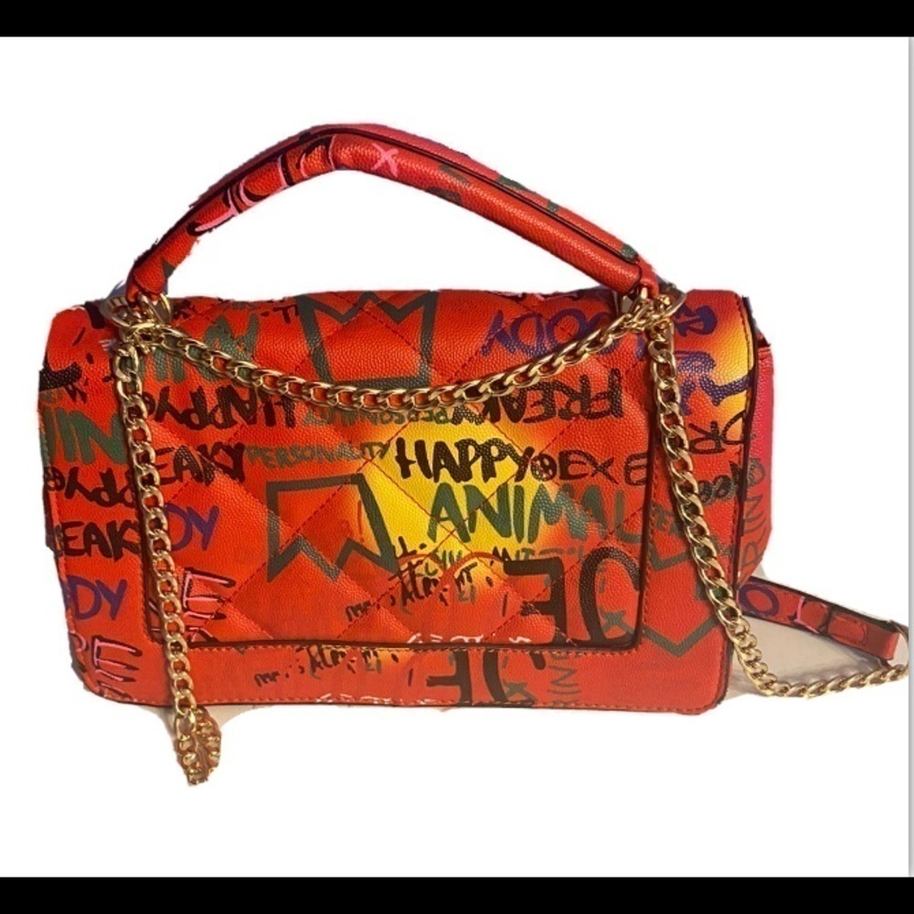 Crossbody Handbags for Women Graffiti small Cute Leather Shoulder Purse Bag.